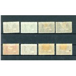 "For the National Treasure" sticker set, ca. 1920. 8 pieces total. (483)