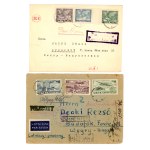 Poland, 1930–1950, airmail. Set of airmail letters, 4 pieces total. (503)
