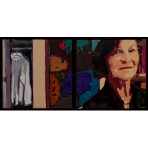 Paweł Bitka (1962), Rita Gombrowicz - portret z koszulą (dyptyk), (2015)