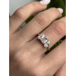 Ring with 3 lab-grown diamonds totaling 2.57 ct, VS clarity