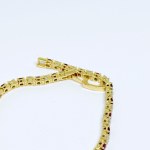 Gold-plated silver bracelet with synthetic rubies and zirconia