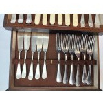 Large silver-plated dinner set for 6 people in its original box