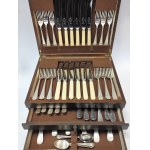 Large silver-plated dinner set for 6 people in its original box