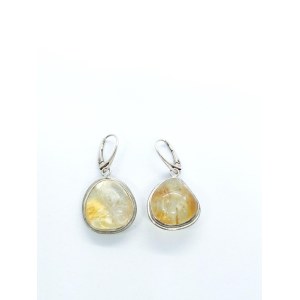 Vintage silver earrings with citrine