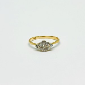 Belle Epoque Gold Ring with 0.18 Ct Diamonds