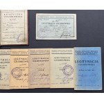 [Tipografia] Set di tesserini identificativi - Julian Podczaski [compositore]. Sindacato dei tipografi. Varsavia [1908-1949]