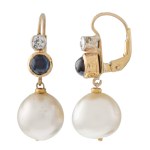 Earrings, first half of the 20th century