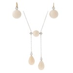Jewelry set: earrings and necklace, first half of the 20th century