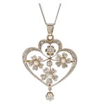 Floral pendant with chain, early 20th century, Art Nouveau