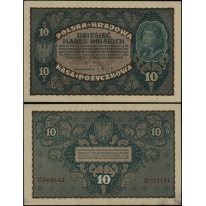 Pologne, 10 timbres polonais, 23 août 1919, II-AJ