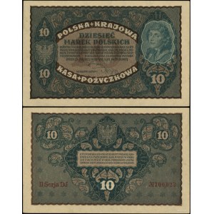 Pologne, 10 timbres polonais, 23 août 1919, II-DJ