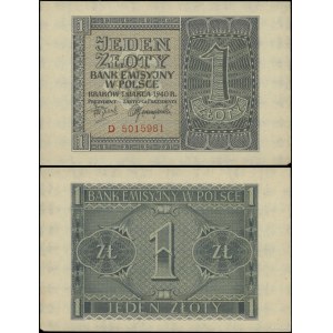 Polsko, 1 zlotý, 1. 3. 1940, D