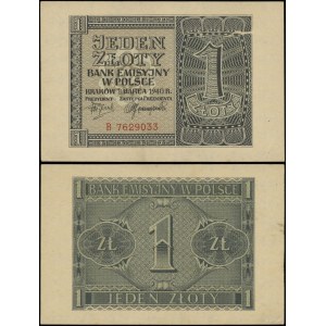 Pologne, 1 zloty, 1er mars 1940, B