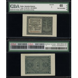 Poland, 1 zloty, August 1, 1941, BD