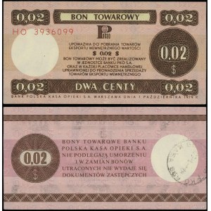 Polska, bon na 2 centy, 1.10.1979, HO