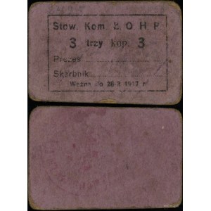 Łódź, 3 kopecks, valid through February 28, 1917
