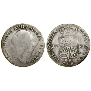 Polonia, zloty (4 groszy), 1791 EB, Varsavia