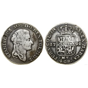 Poland, zloty (4 grosze), 1792 MV, Warsaw