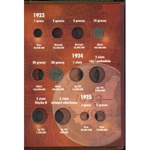Poland, set of 2 albums containing 4 coins, from 1923–1939