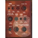 Poland, set of 2 albums containing 4 coins, from 1923–1939