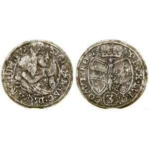 Austria, 3 kreuzer, 1663, Hall