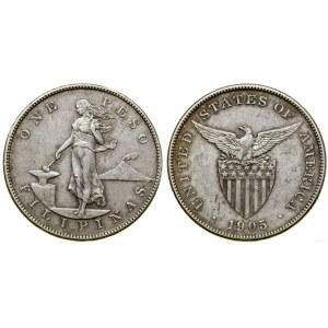 Philippines, 1 peso, 1905 S, San Francisco