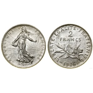 Francia, 2 franchi, 1916, Parigi