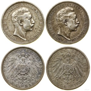 Germany, set: 2 x 2 marks, 1902 and 1904, Berlin
