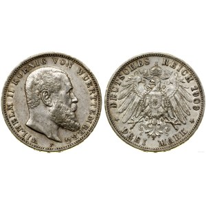 Germania, 3 marchi, 1909 F, Stoccarda
