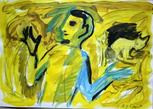 Zdzisław NITKA, Chłopiec i koty, 2010