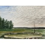 Jarosław MODZELEWSKI, Sketch for the painting: The otters ate all the fish and the pond became overgrown, 2025