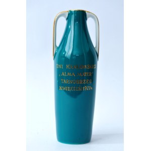 Vase featuring the coat of arms of the city of Tarnobrzeg — Krakow “Alma Mater” Days, Tarnobrzeg, April 1977 — ZPS Ćmielów