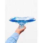 Solid Blue Metal Bowl | Czechoslovakia | Handcrafted | Organic Design | Second Half of the 20th Century