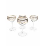 Crystal Champagne Glasses | 24-karat gold plating | Engraved gold design | Set of 4