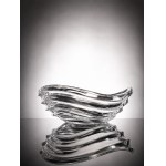 Crystalite Bohemia Wave | Designer bowl made of lead-free crystal | Modern Czech design | Large, 30 cm