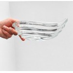 Crystalite Bohemia Wave | Designer bowl made of lead-free crystal | Modern Czech design | Large, 30 cm