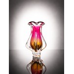 Josef Hospodka (1923–1989), Solid sommerso vase | Chřibská | Pink-orange blown glass | 1960s | 23 cm