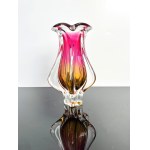 Josef Hospodka (1923–1989), Solid sommerso vase | Chřibská | Pink-orange blown glass | 1960s | 23 cm