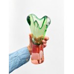 Josef Hospodka (1923–1989), Monumental Metallurgical Vase | Chřibská | Green-and-red overlaid glass | 1960s | 28 cm