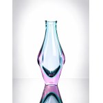 Miloslav Klinger (1922–1999), Železnobrod Glassworks | Monumental two-tone glass vase | Alexandrite and blue core | Czechoslovak designer glass | 1960s