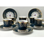 A collectible porcelain set of six cups—from the Stružná porcelain factory in the Czech Republic—1960s.