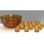 Sada na punč – Tiara Exclusive Golden Amber – Indiana Glass – 70. léta