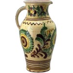 Hutsul pottery, jug with a handle - Pokuttya, Eastern Carpathians - first half of the 20th century