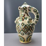 Vasyl Abashyn - Impressive jug / carafe in the shape of a ram - Hutsul pottery from Kosiv - second half of the 20th century - [HUTSUL REGION]