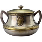 A collectible silver-plated sugar bowl from the turn of the 19th and 20th centuries.