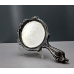 Antique silver-plated tin mirror in the Art Nouveau style—first half of the 20th century