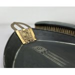 Art Nouveau-style set for sweeping crumbs off the table (dustpan and brush) — second half of the 20th century