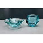 M. Klinger - Set of decorative glassware in turquoise - 1960s