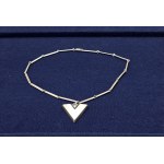 KARL LINE - Finland, Silver necklace with an inverted triangle pendant featuring a rock crystal - 925 silver