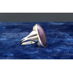 Vintage silver ring with a purple pearl stone, 900 fineness